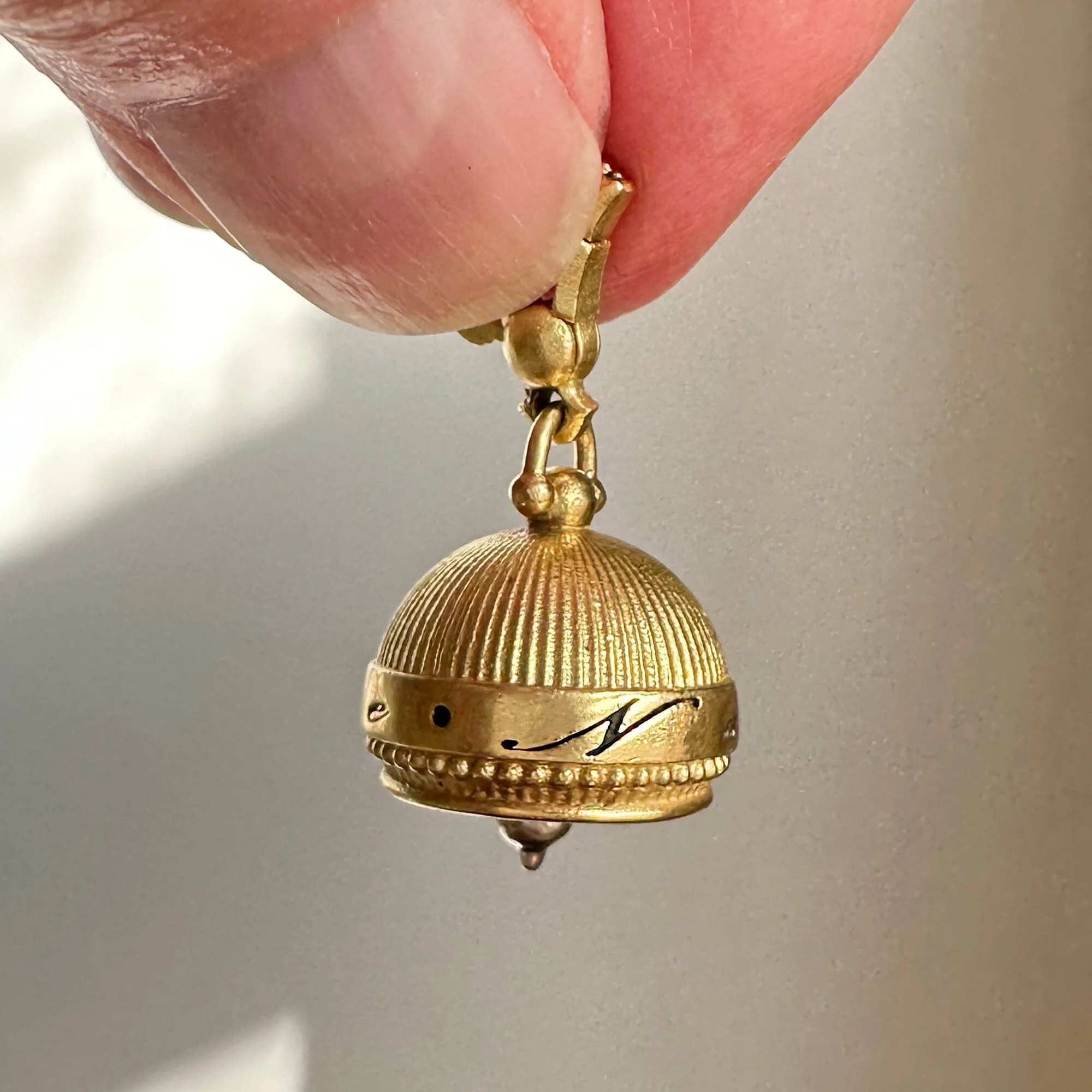 18K Gold Paul Morelli Namaste Tribal Meditation Bell Pendant