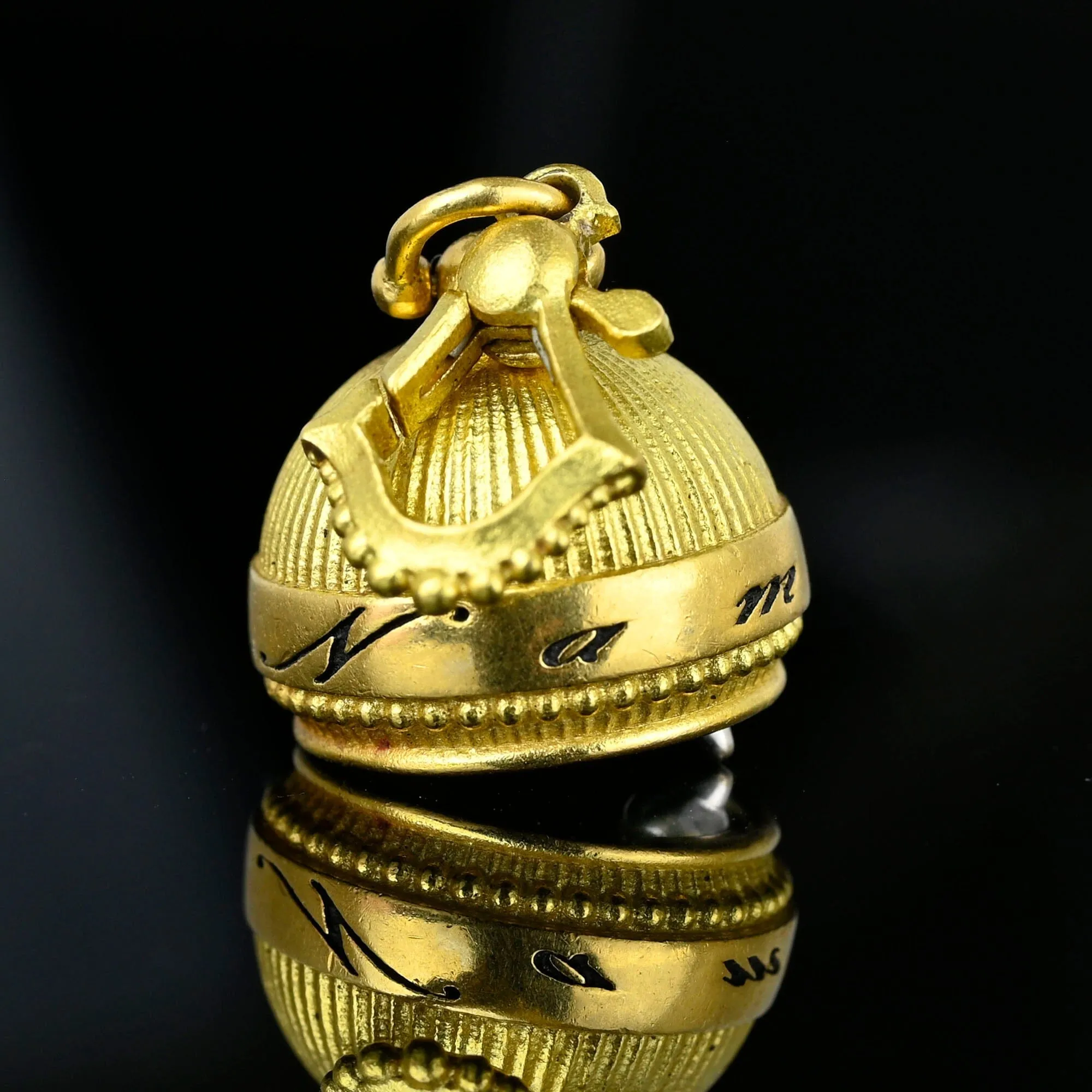 18K Gold Paul Morelli Namaste Tribal Meditation Bell Pendant