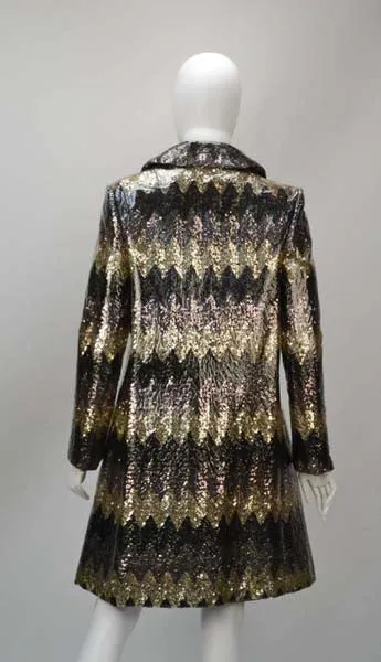 1970s Naman Plastic Overlay Sequin Raincoat