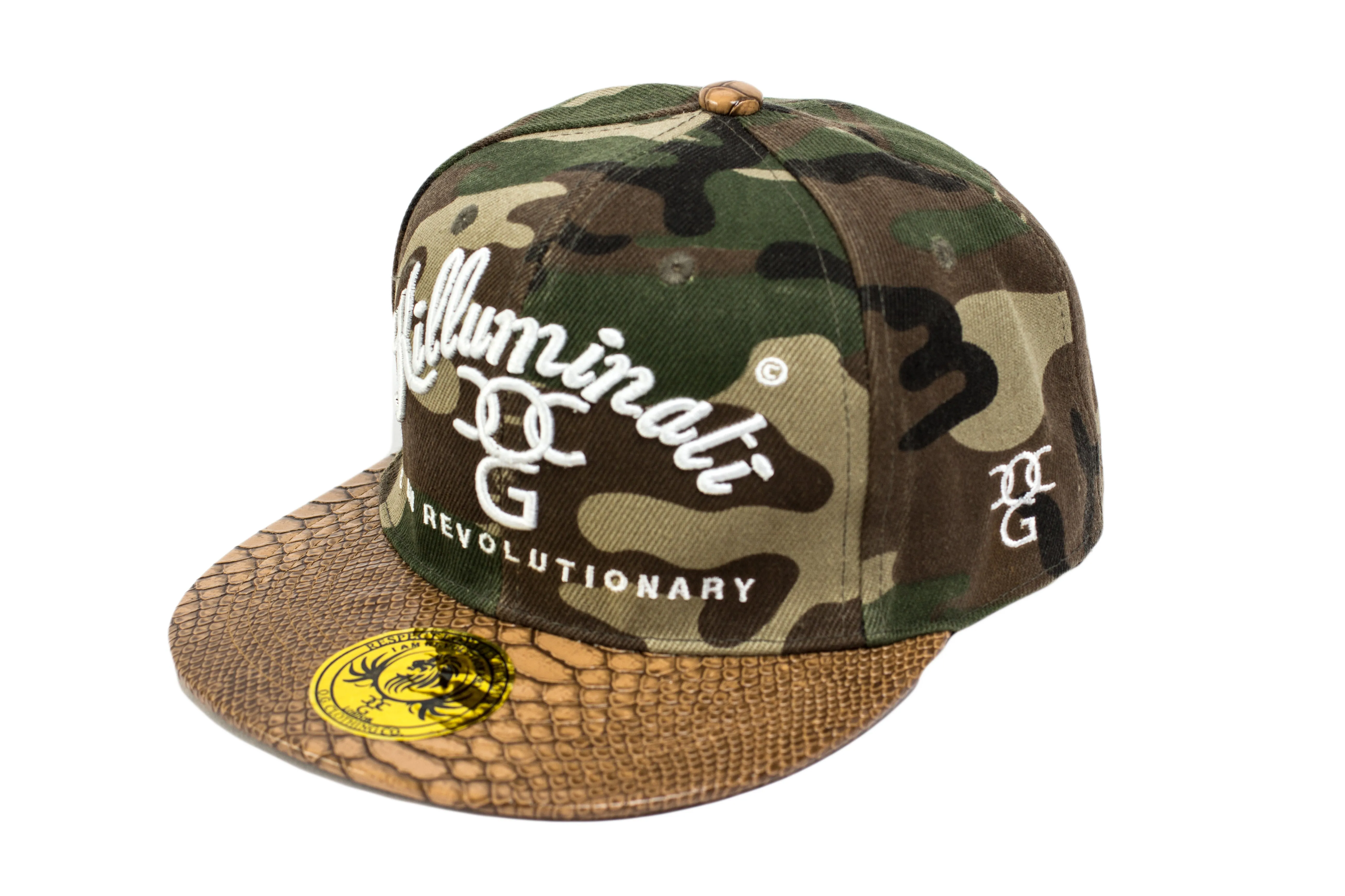 2pac Killuminati I Am Revolutionary Camo Snap Back With Snakeskin Peak