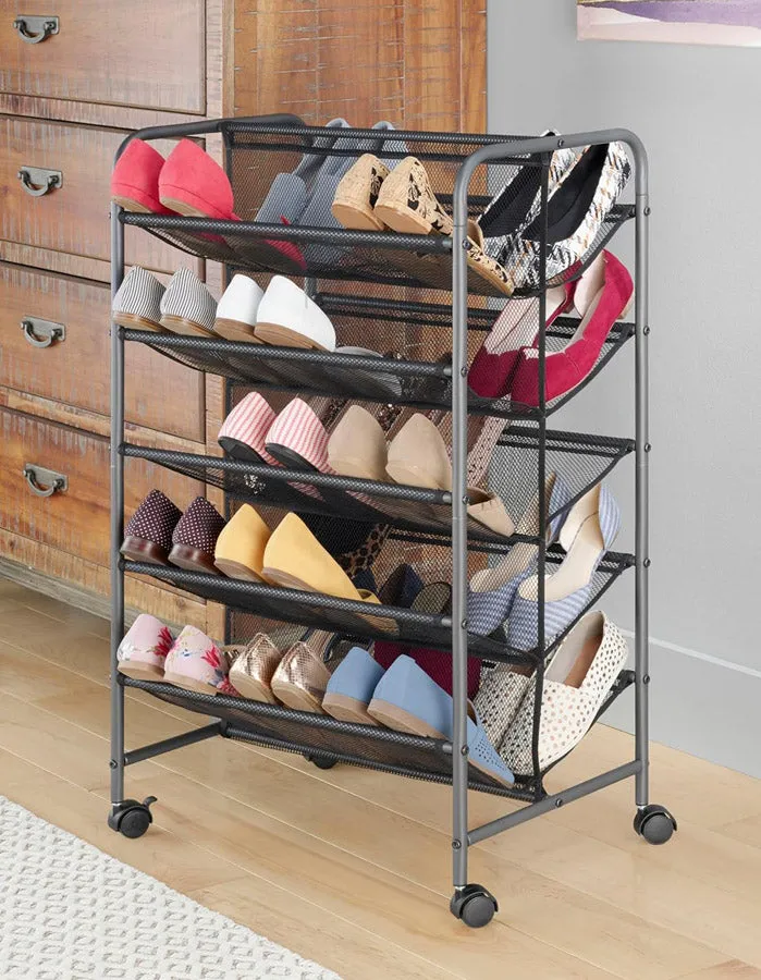 5-Tier Shoe Cart - Gunmetal