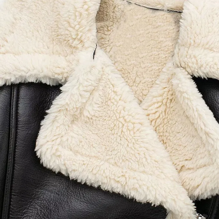 A&A Shearling Detail Cropped Jacket