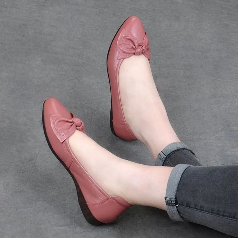 Amozae-  New Leather Shoes Woman Low Heels Office Dress Shoes High Quality Comfortable Summer Ladies Shoes