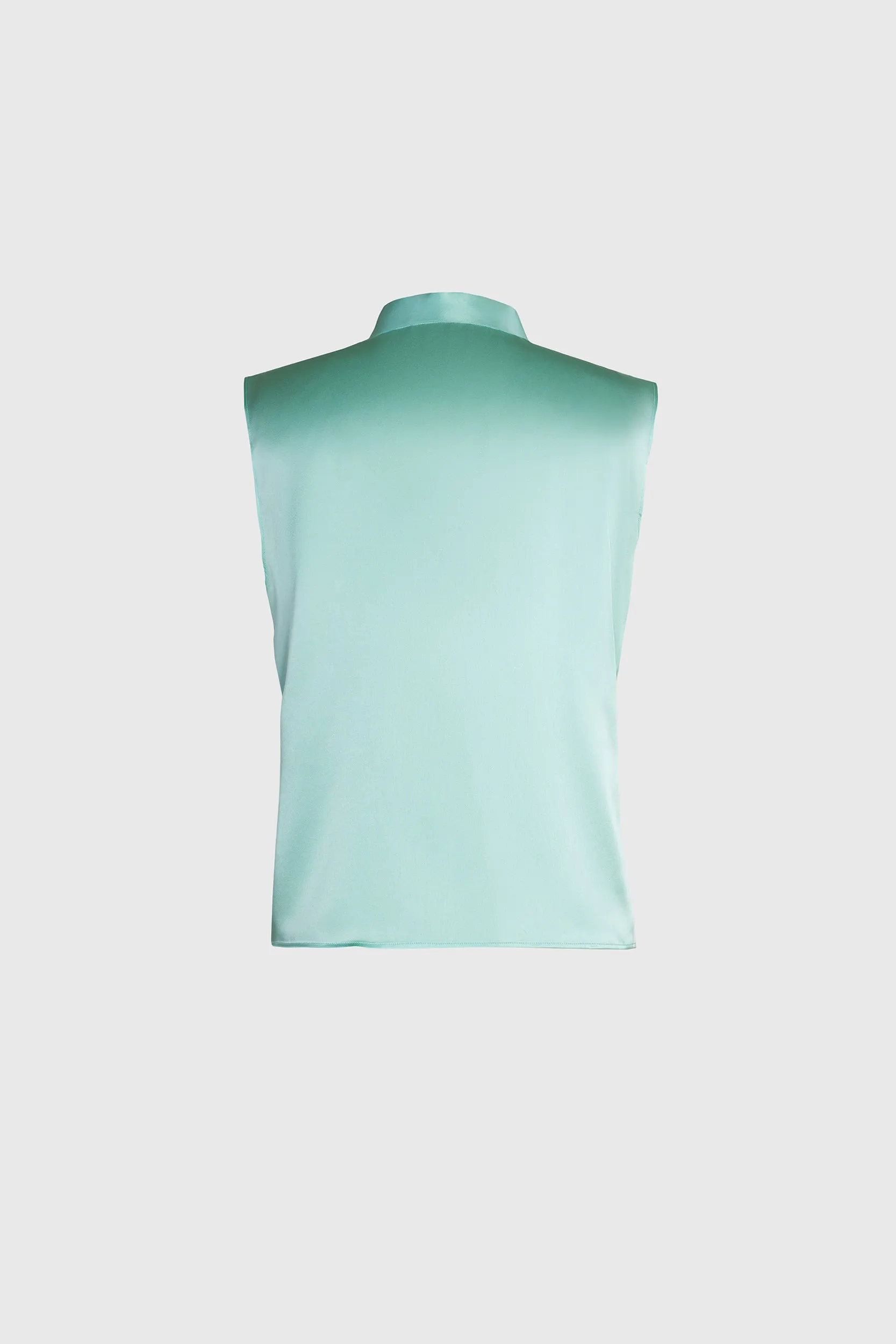 Ant Silk Shirt - Aquamarine & Black