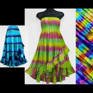 Antique Tie-Dye Convertible Top/Skirt