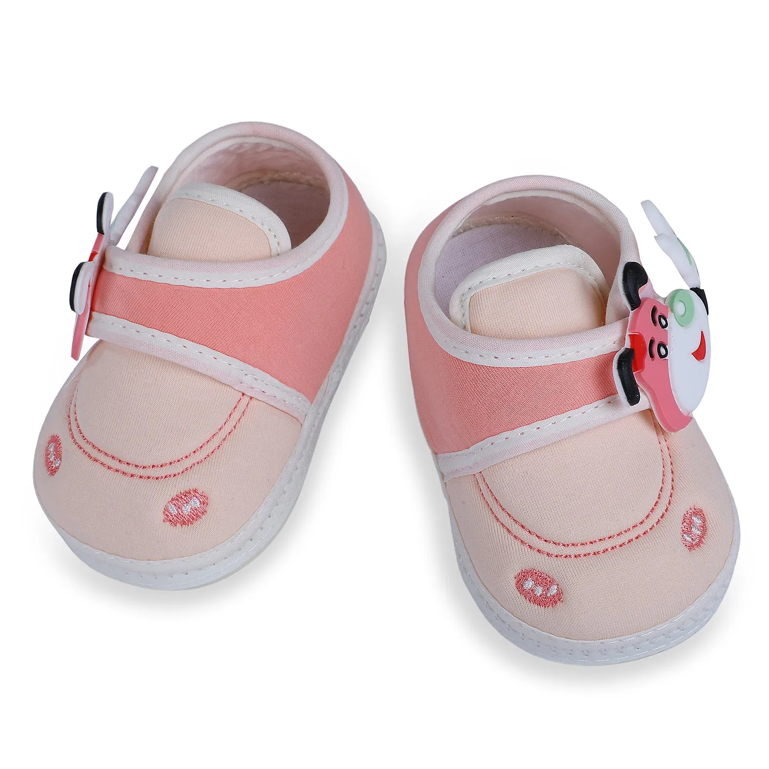 Baby Moo Puppy Face Soft Sole Anti-Slip Booties - Pink