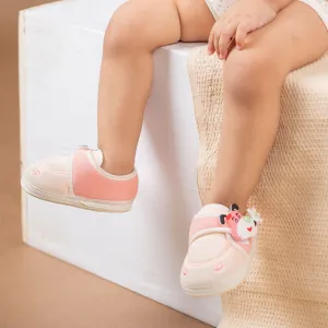 Baby Moo Puppy Face Soft Sole Anti-Slip Booties - Pink