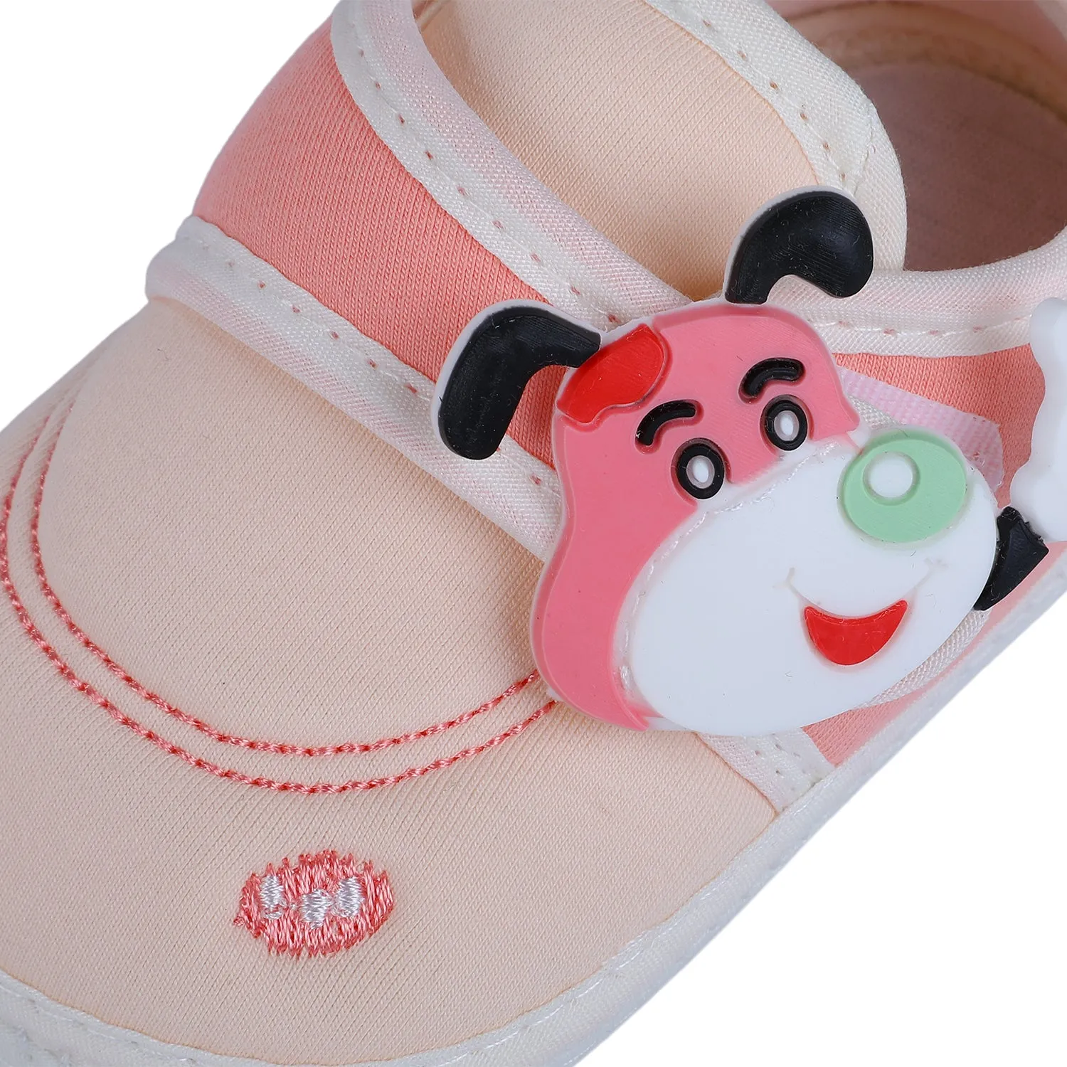 Baby Moo Puppy Face Soft Sole Anti-Slip Booties - Pink