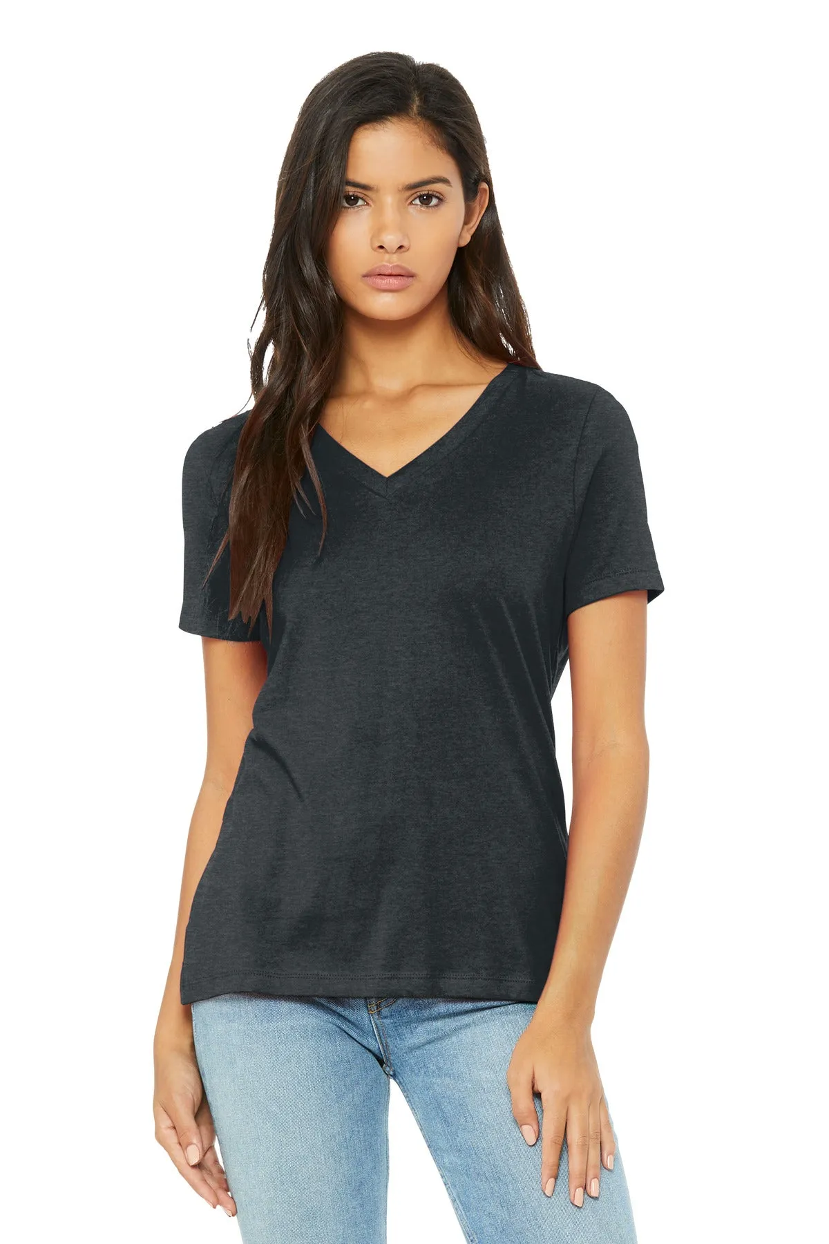 BELLA CANVAS Women's Relaxed Heather CVC V-Neck Tee BC6405CVC