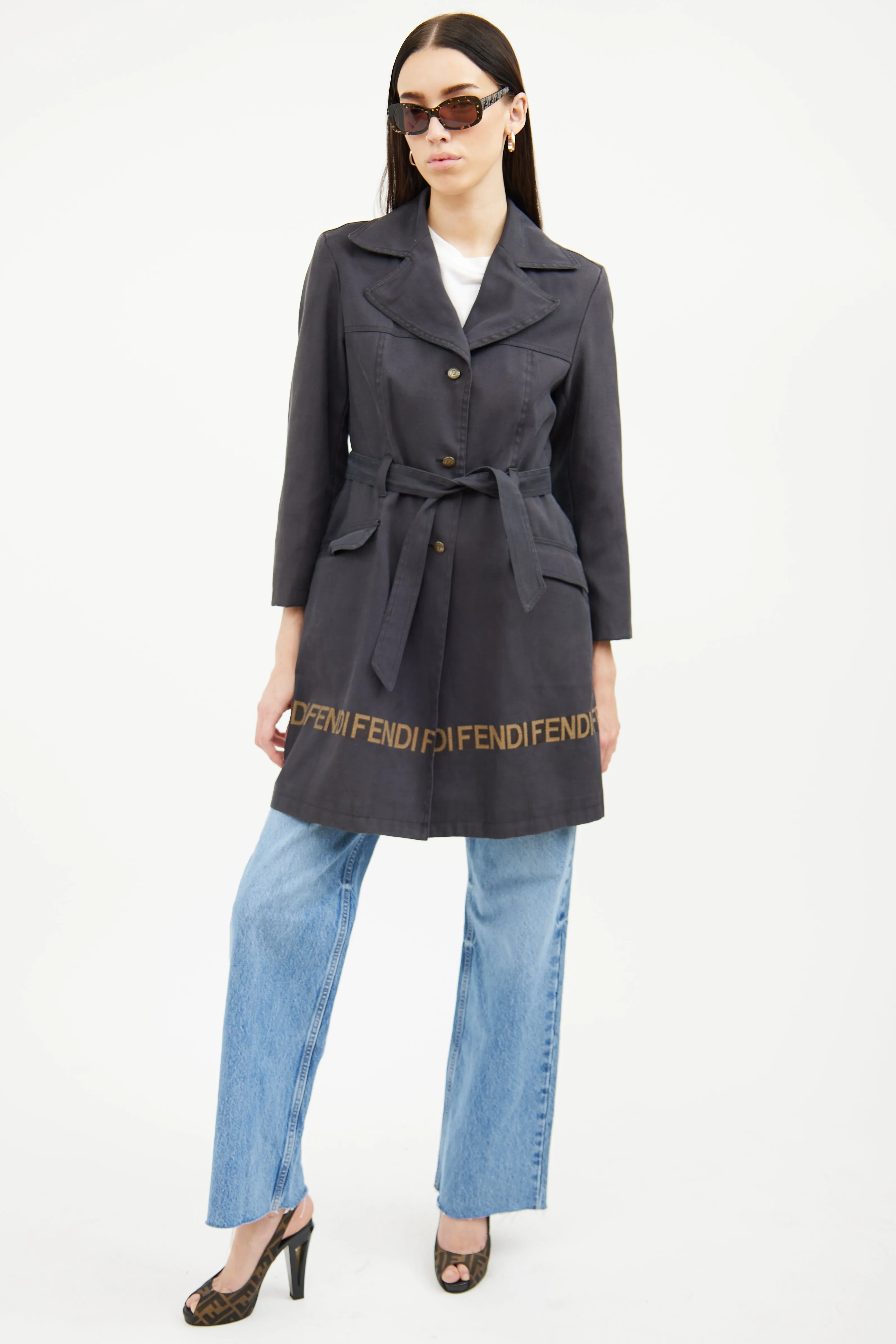 Black Canvas Trench Coat