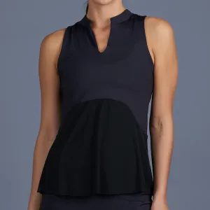 Blues Sleeveless Collar Top (black)