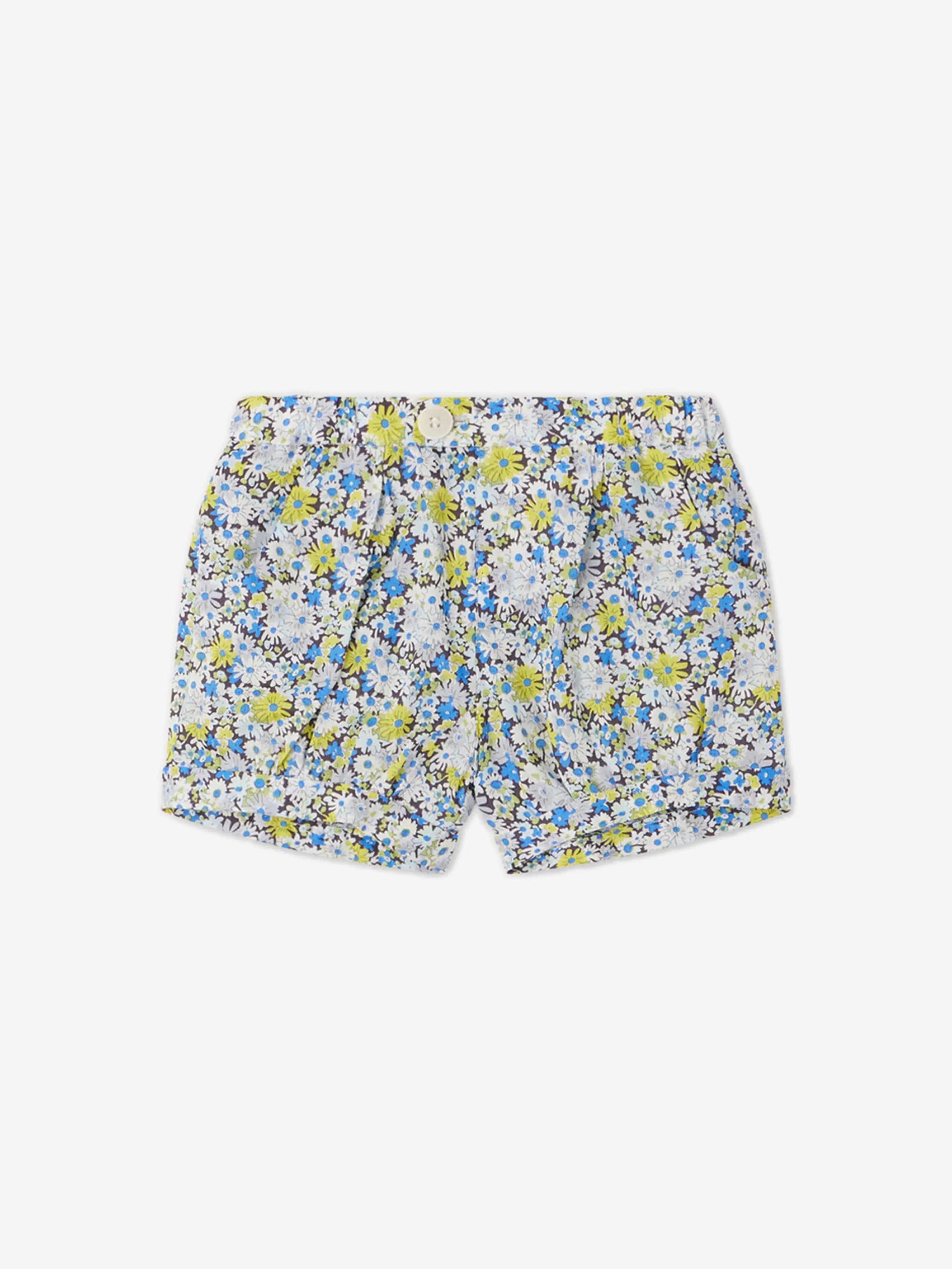 Bonpoint Baby Girls Short Square Floral Shorts in Blue