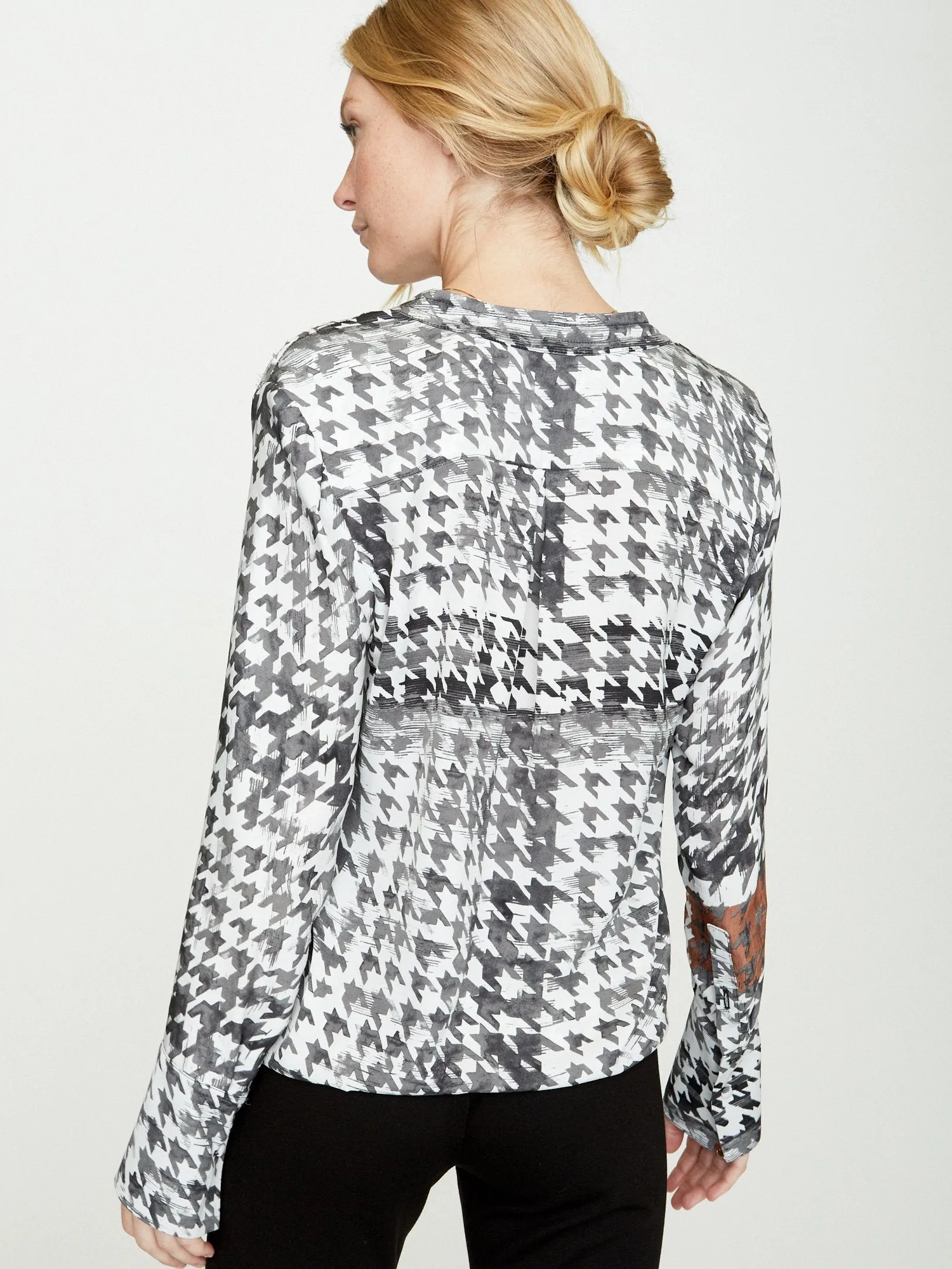 BROCHU WALKER - Mayes Wrap Top Houndstooth