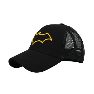 BZ Headwear Batman Logo 6 Panel  Unisex Trucker Cap- Black, (Pack of 1/1U)