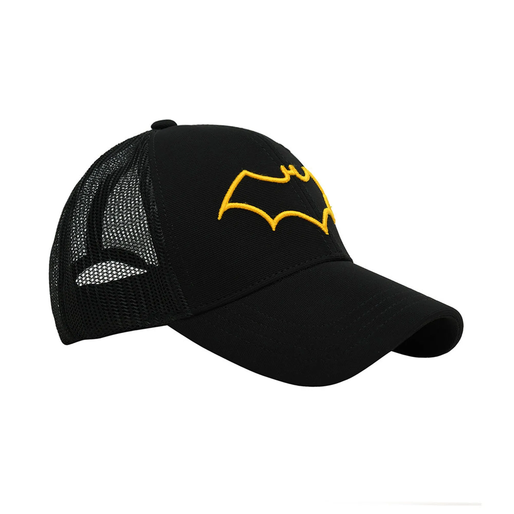 BZ Headwear Batman Logo 6 Panel  Unisex Trucker Cap- Black, (Pack of 1/1U)