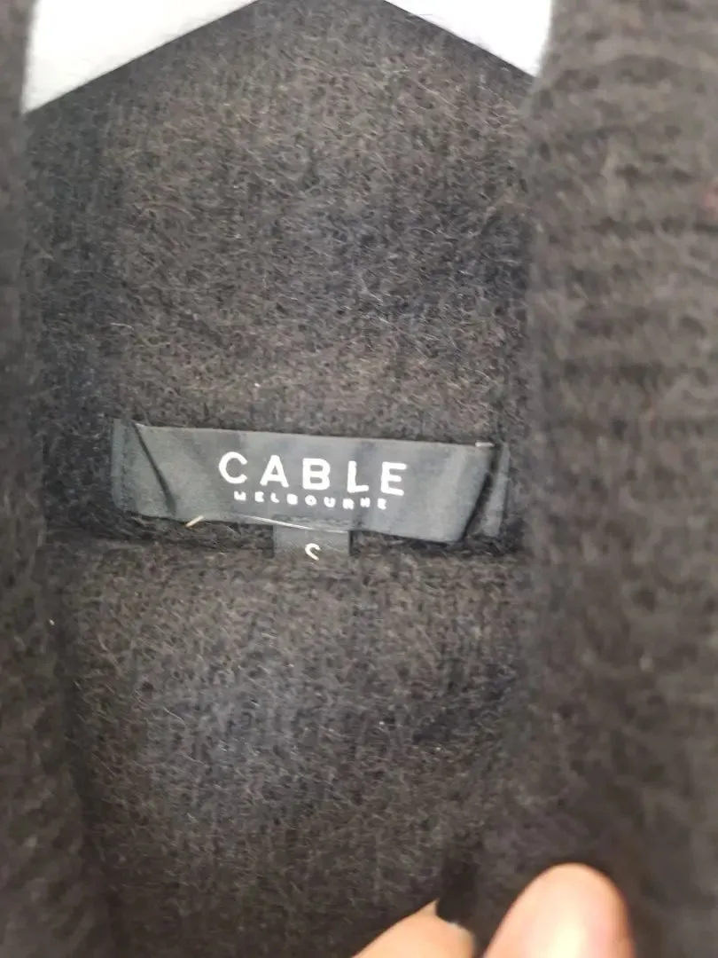 Cable Cozy Mohair Button Detail Jumper Size S