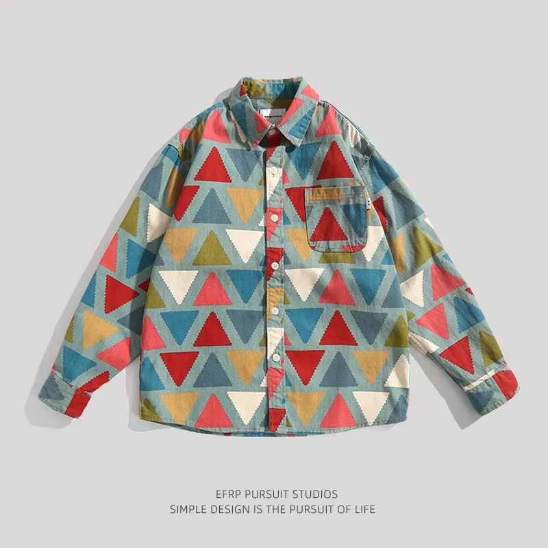 Colorful triangle regular arrangement unisex longsleeve shirt