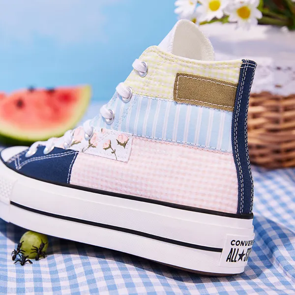 Converse Women's Chuck Taylor All Star Lift High Top Sneakers in Picnic Patchwork