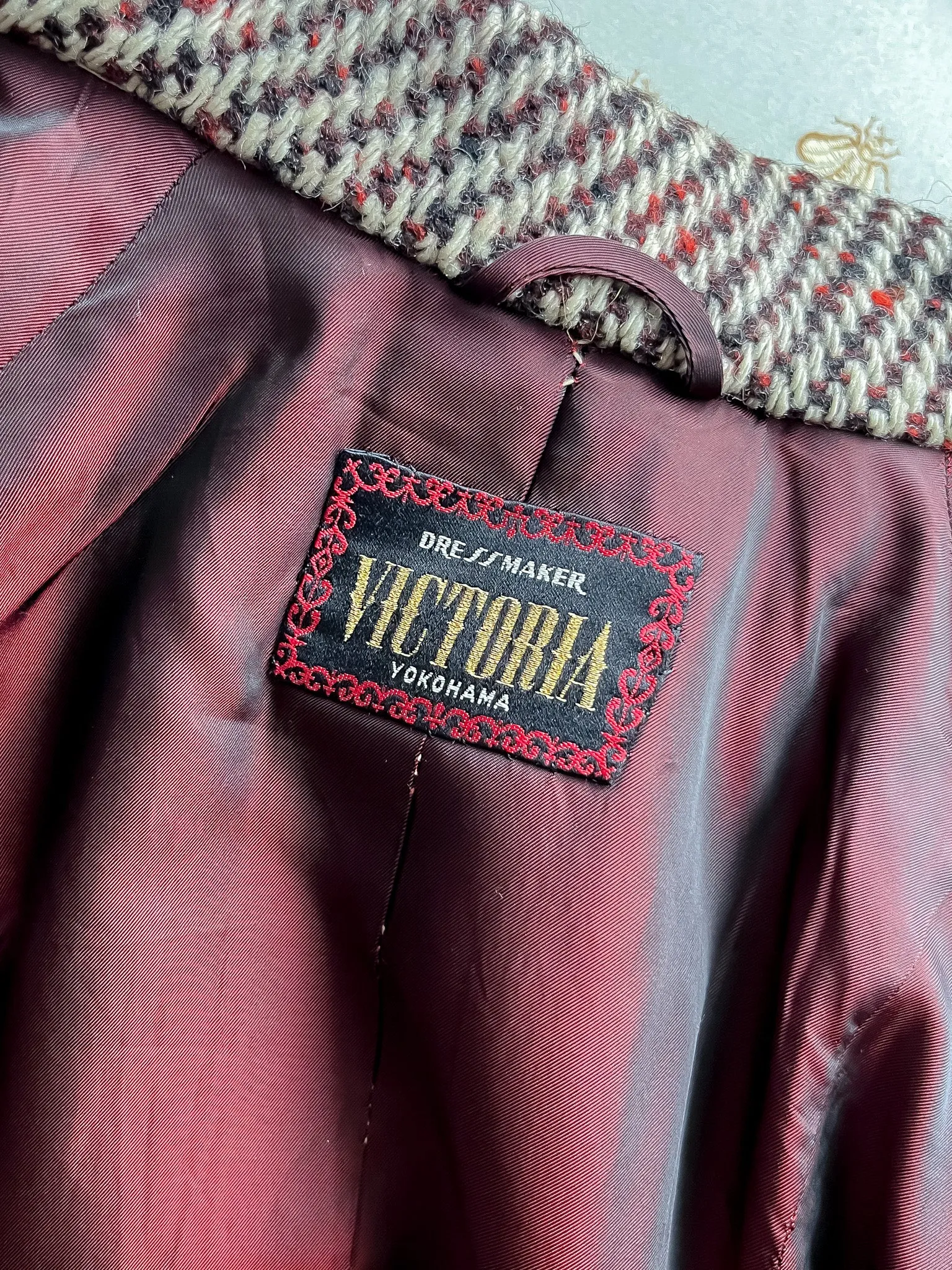 Cozy 1960's Herringbone Wool Coat by Victoria / ML