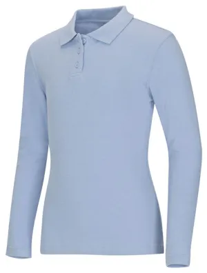 CR Jersey Fem Fit Polo Light Blue Long Sleeve