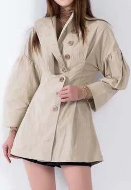 Crepe Side-Buttoned Jacket