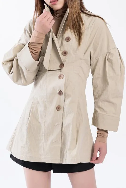 Crepe Side-Buttoned Jacket