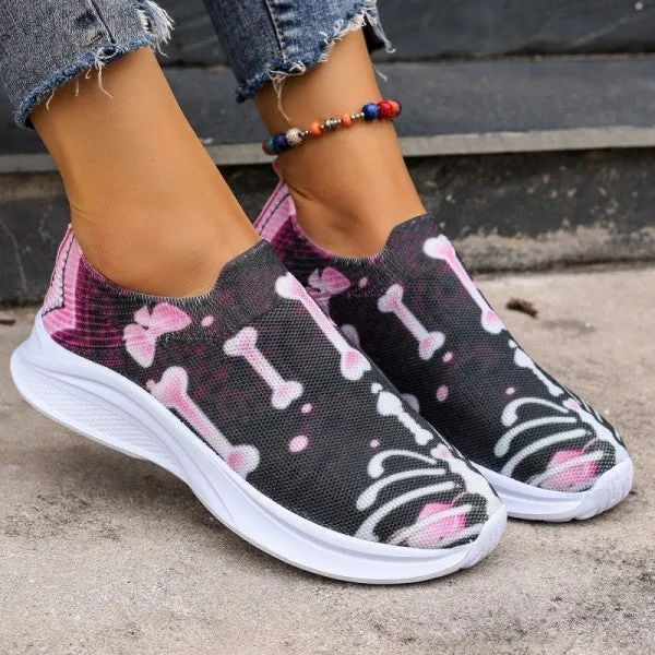 deanwangkt - Purple Casual Patchwork Printing Round Comfortable Out Door Shoes