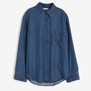 Denim shirt H&M Lyocell, dark blue