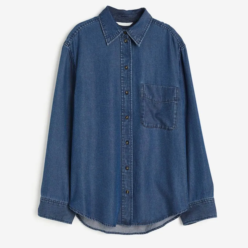 Denim shirt H&M Lyocell, dark blue