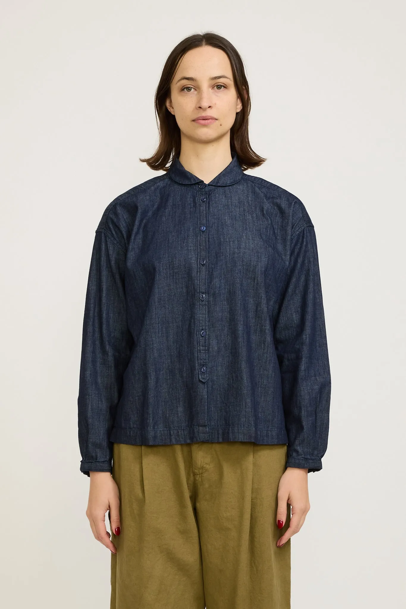 Earth Marianne Long Sleeve Shirt Dark Indigo