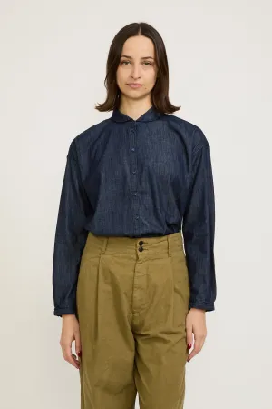 Earth Marianne Long Sleeve Shirt Dark Indigo