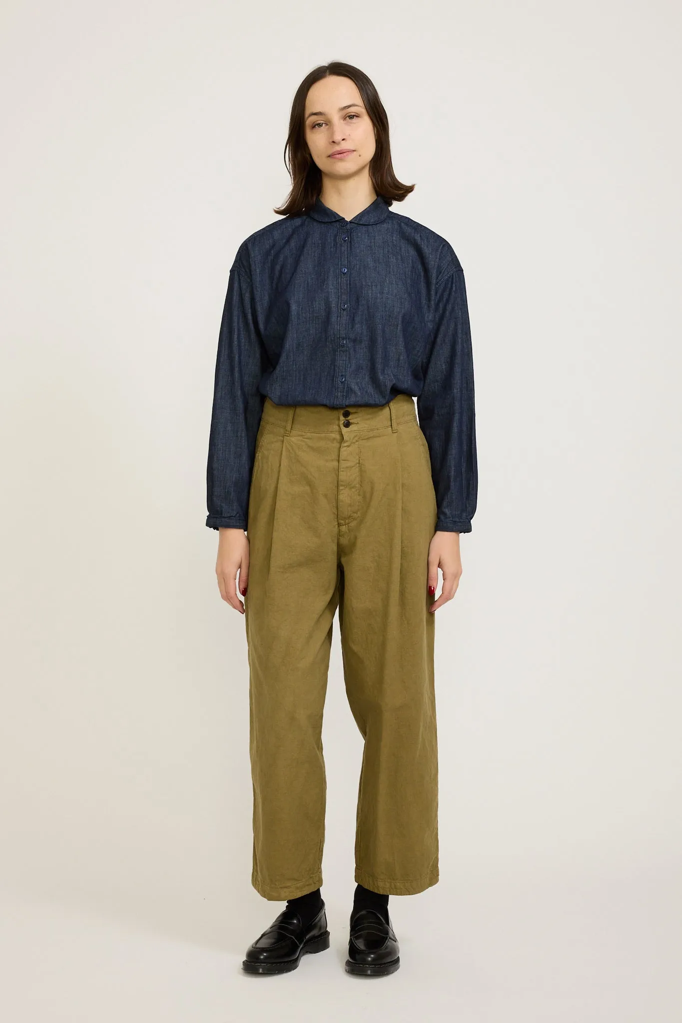 Earth Marianne Long Sleeve Shirt Dark Indigo