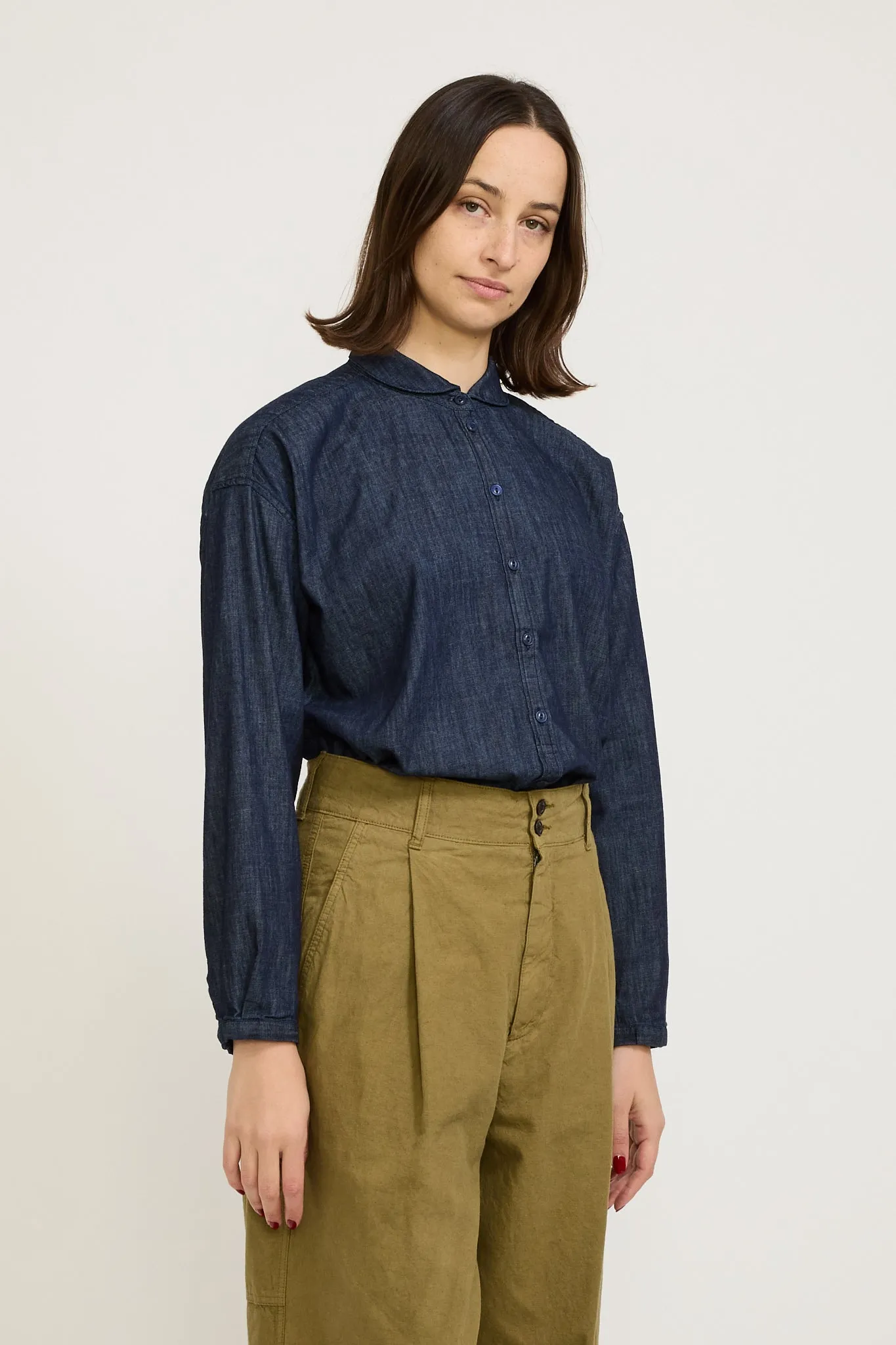 Earth Marianne Long Sleeve Shirt Dark Indigo