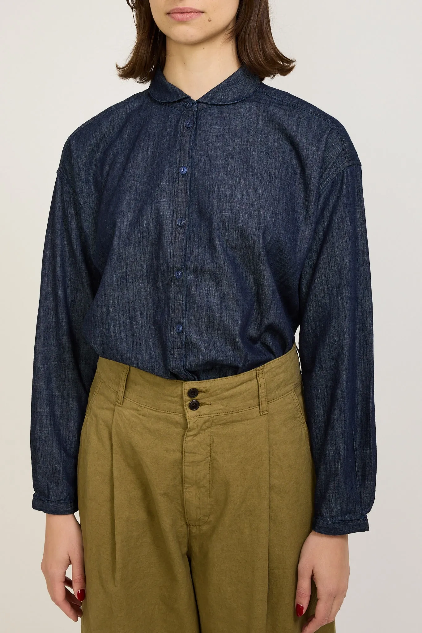 Earth Marianne Long Sleeve Shirt Dark Indigo