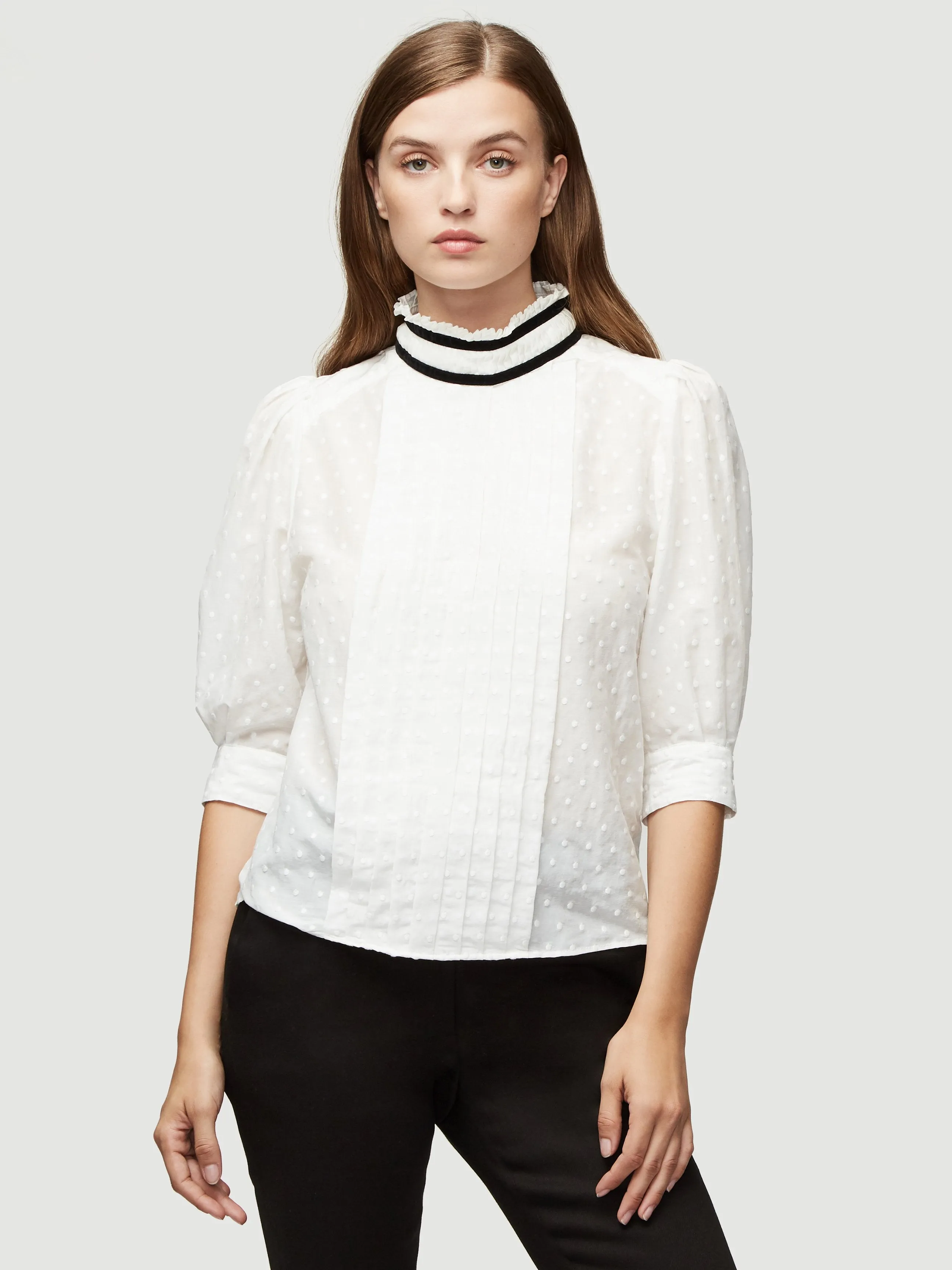 FRAME - Contrast Trim Top Off White