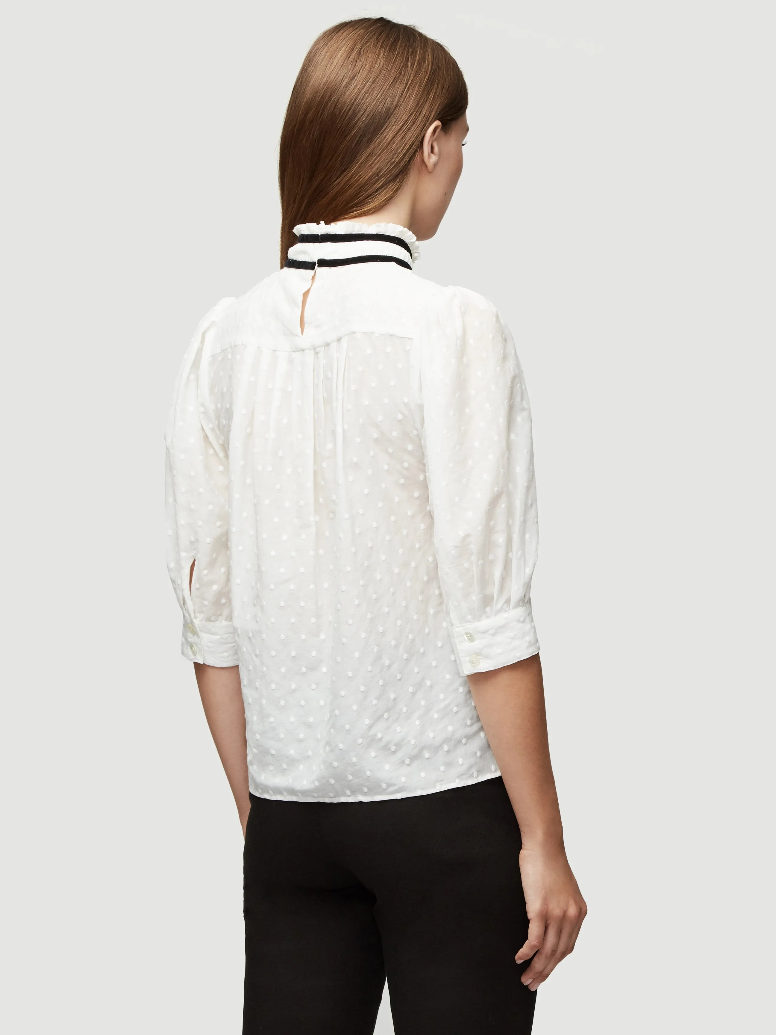 FRAME - Contrast Trim Top Off White