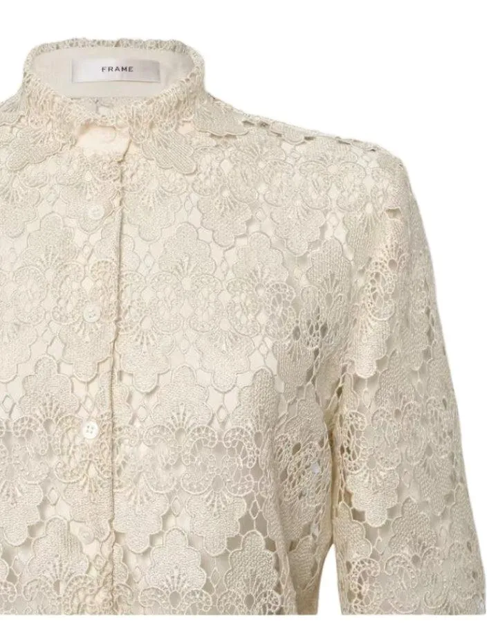 Frame Lace Button Up Shirt