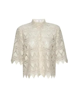 Frame Lace Button Up Shirt