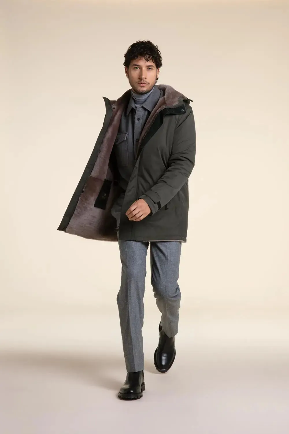 Fur lined parka mens