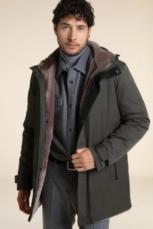 Fur lined parka mens