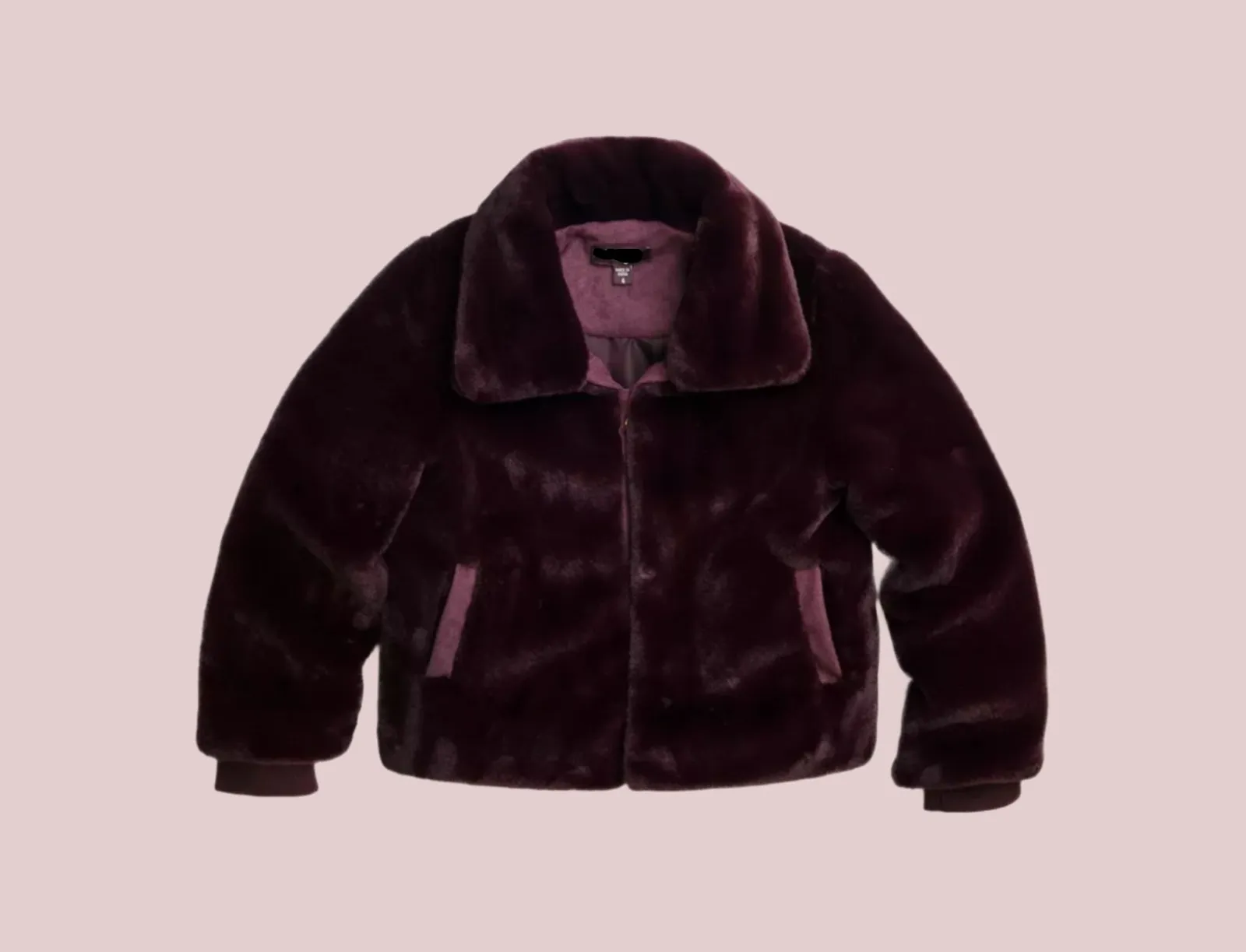 Girls Gary Faux Fur Coat - Burgundy