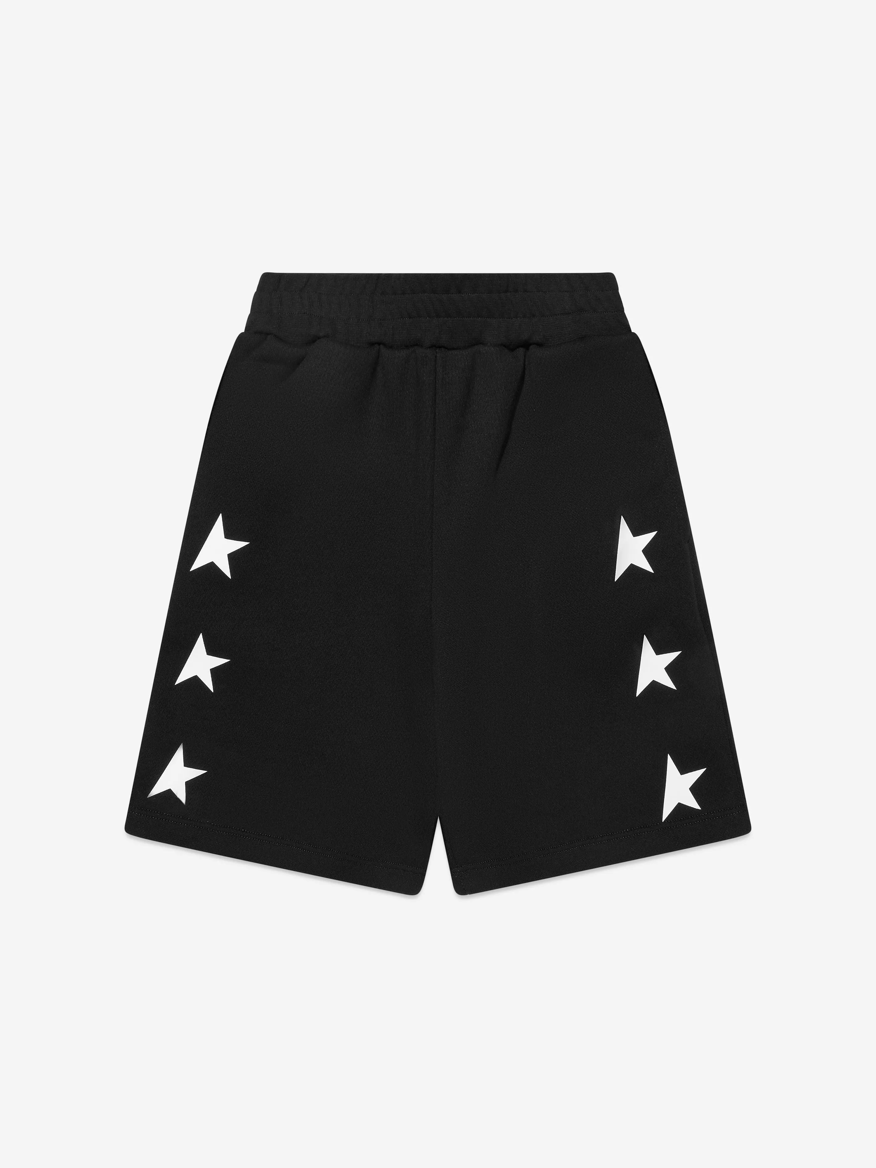 Golden Goose Boys Star Print Wide Leg Shorts in Black