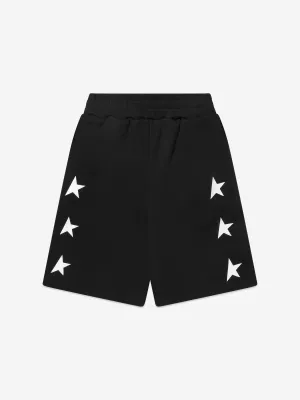 Golden Goose Boys Star Print Wide Leg Shorts in Black