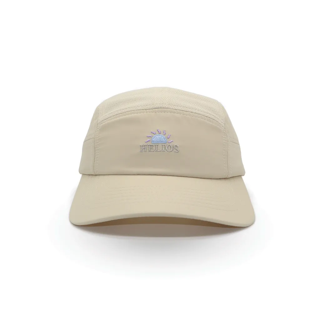 Helios Ultralight 7 Panel Firm Brim Running Cap - Tan