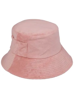 Lack of Color Terry Wave Bucket Hat in Baby Pink