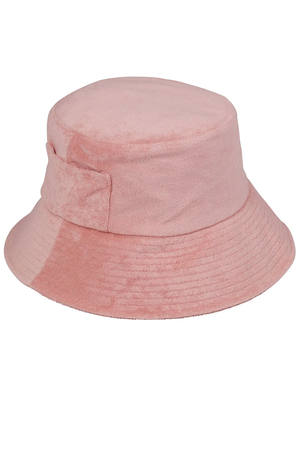 Lack of Color Terry Wave Bucket Hat in Baby Pink