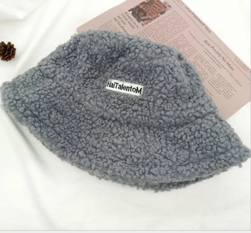 Lamb Wool Faux Fur Warm Winter Borg Winter Bucket Hats For Women