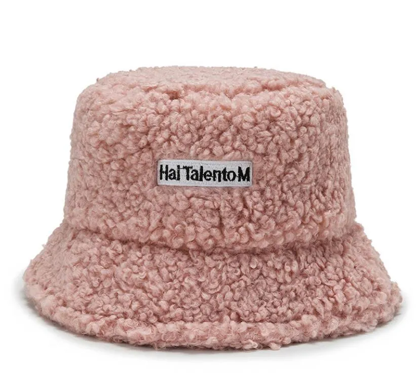 Lamb Wool Faux Fur Warm Winter Borg Winter Bucket Hats For Women