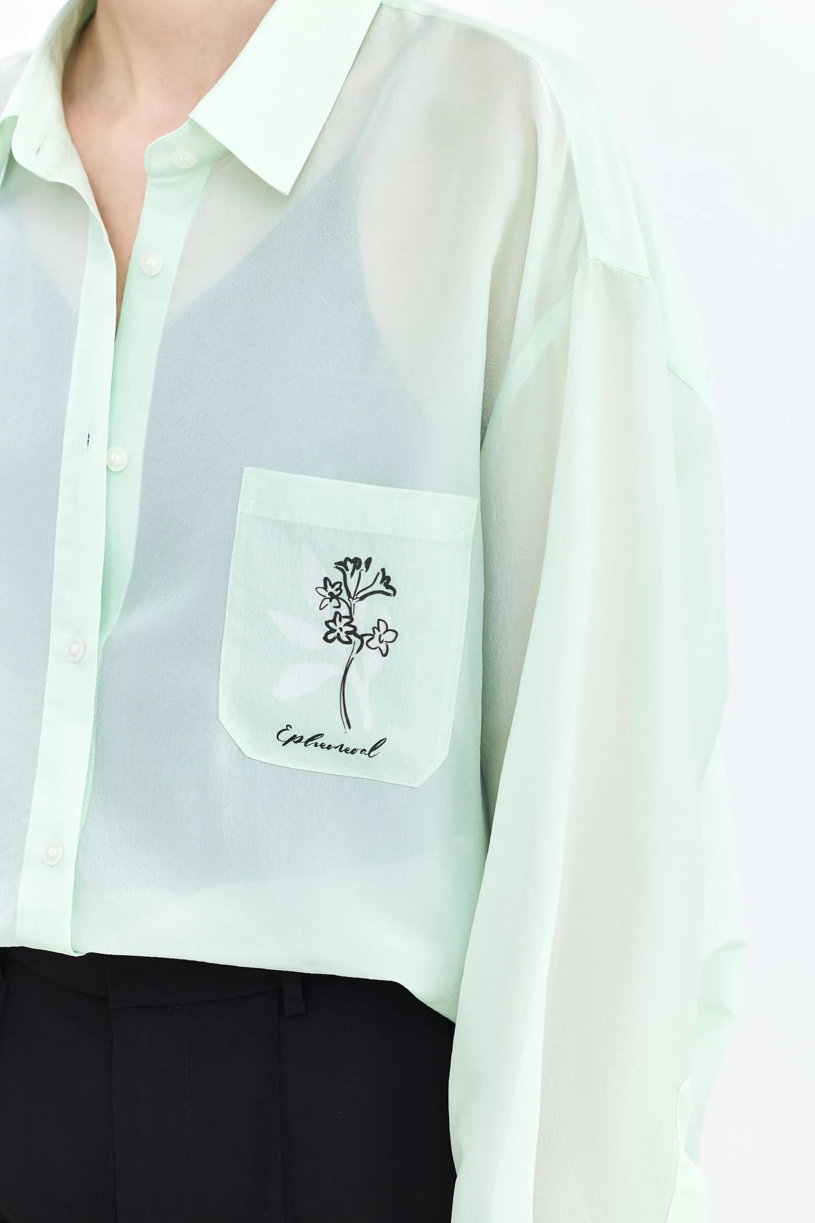 LILY Asymmetric Embroidered Shirt