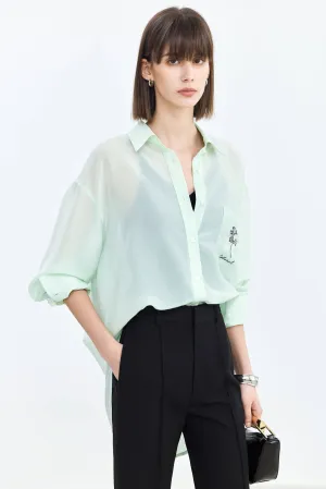 LILY Asymmetric Embroidered Shirt